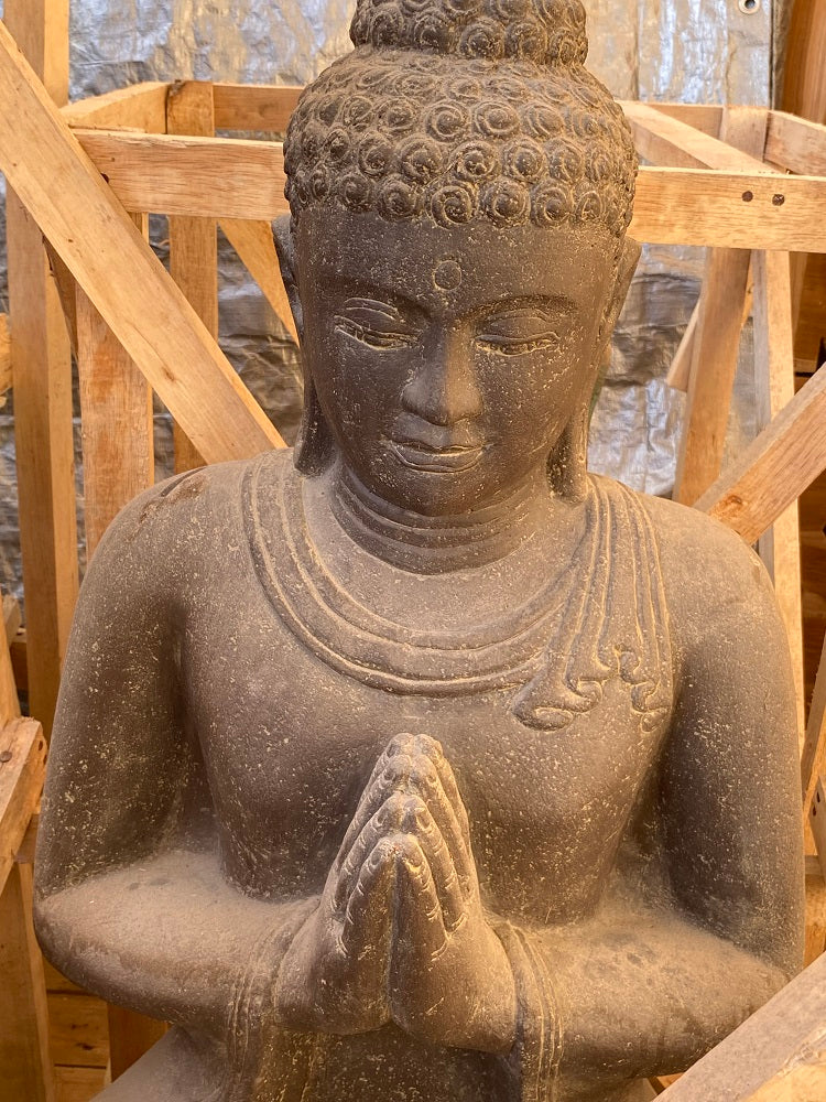Buddha 1m(h) cement Hand finish dark brown/black