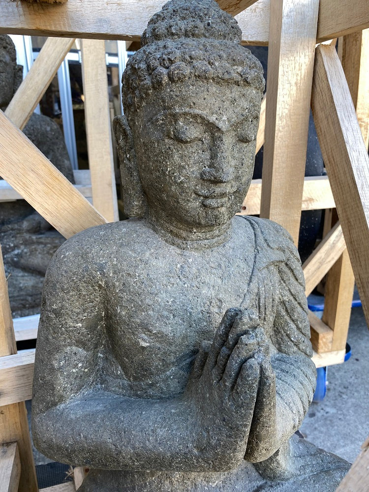 Buddha Lavastone (Greenstone) 60cm(h) Namaste/welcome pose
