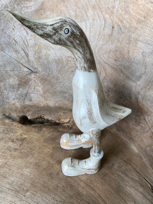 Wooden Duck with boots