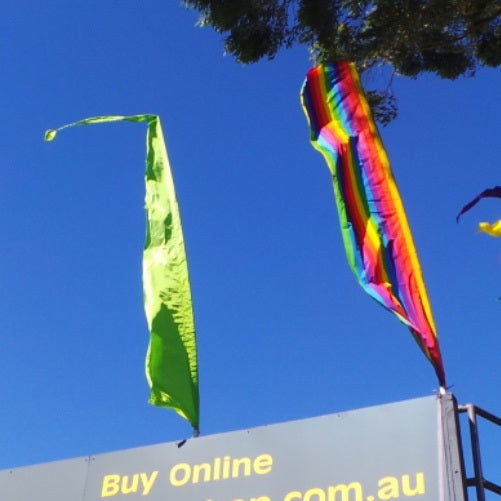 Flag 3 metre plus tail. Polyester with PVC Pole set