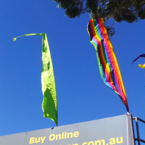 Flag 3 metre plus tail. Polyester with PVC Pole set