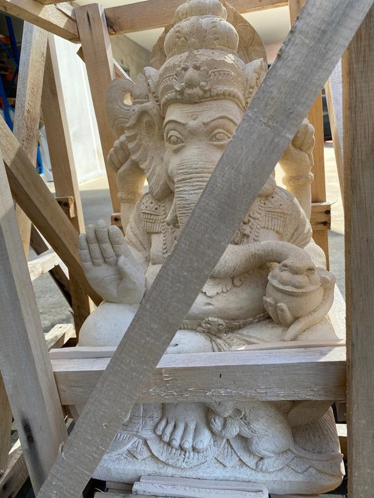 Limestone Ganesh handcarved Statue
