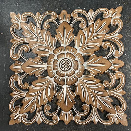 Carved  Lotus panel 40cm