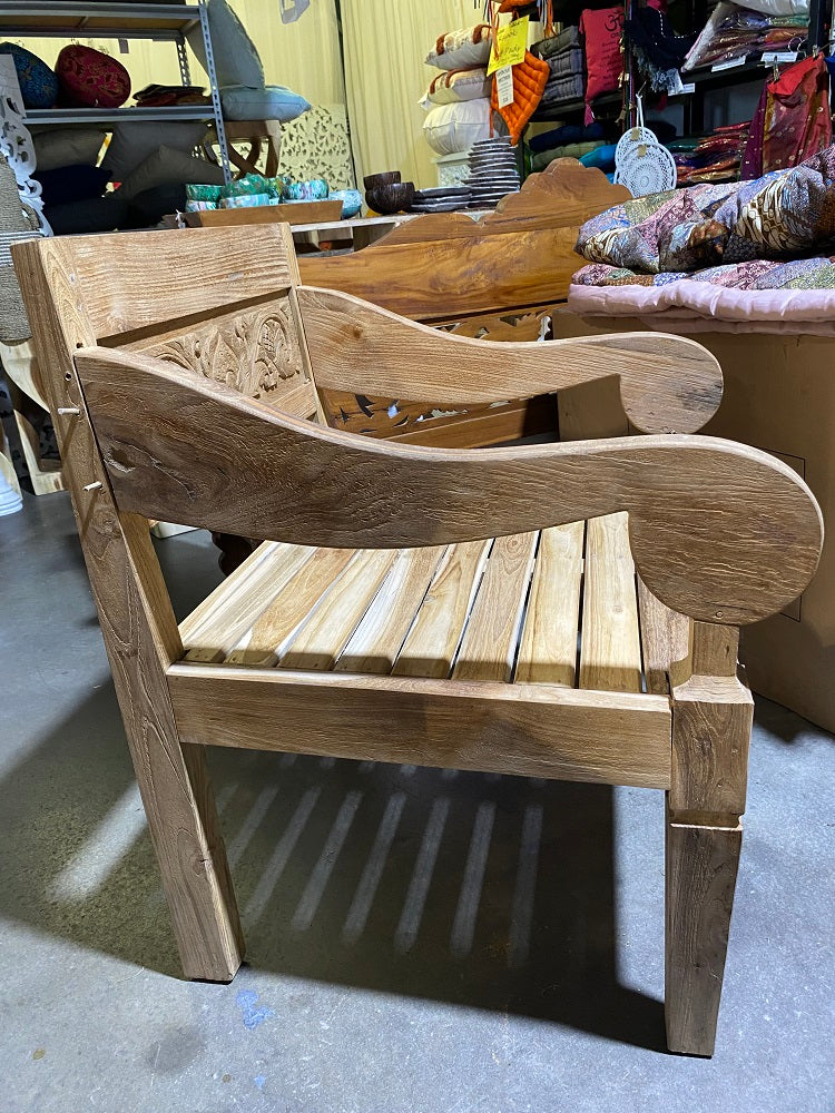 Recycled Teakwood Mas Java Chair carved back
