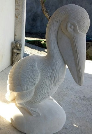 Limestone Pelican handcarved Statue