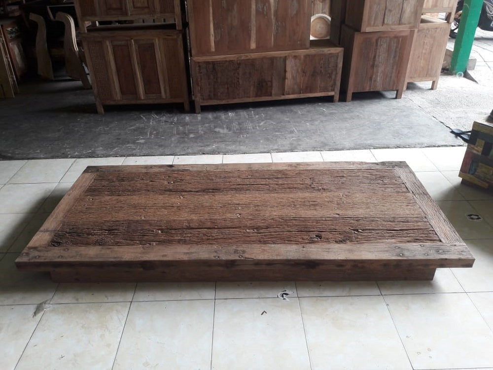 Table Dining Rustic Indonesian Recycled weathered old bridge Hardwood