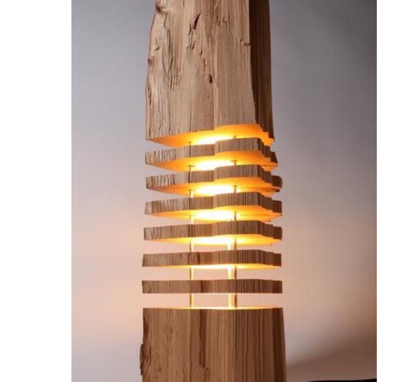 Teak Log Lamp 130cmhtx30cm