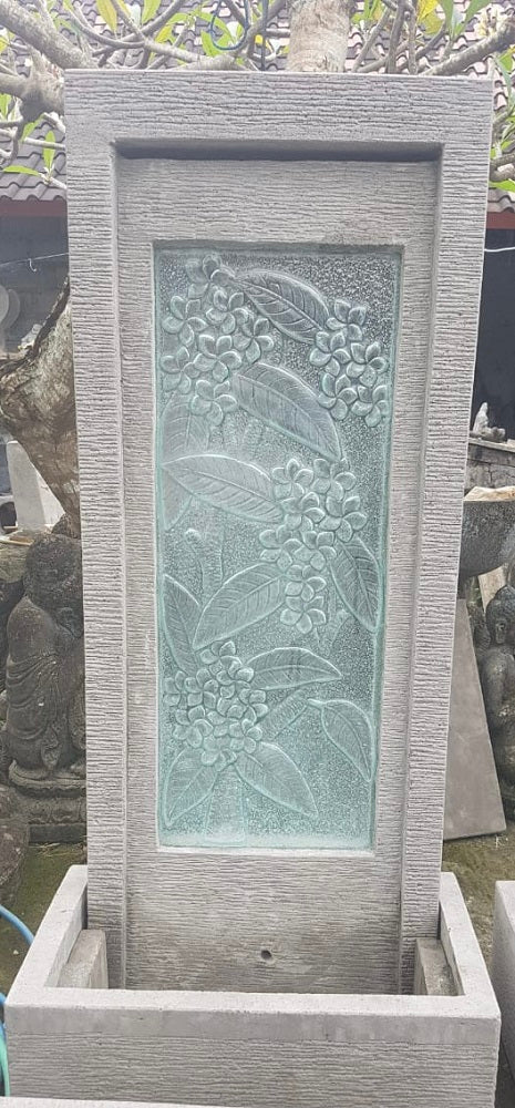 Water feature (cement) with glass mould Frangipani panel 1.5m(h)