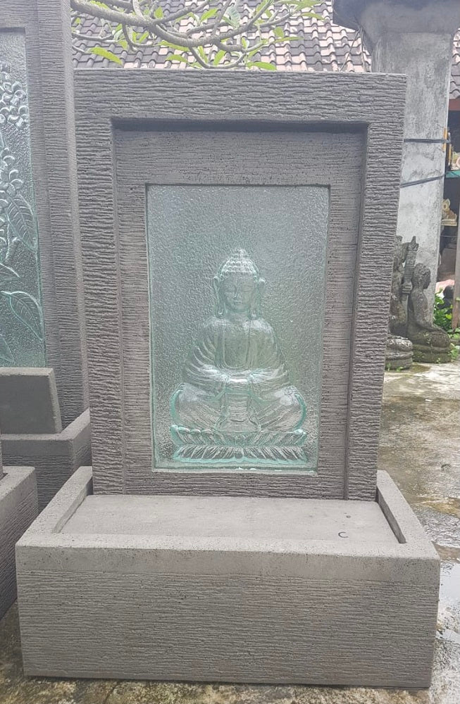 Water feature (cement) with glass mould Buddha panel 1m(h)